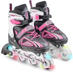 Patins en ligne apollo super blades x pro roues led illumines rose