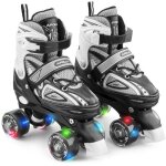 Patins � roulettes apollo super quad x pro patins � roulettes led pour enfants et adolescents noir