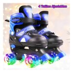 Patin a roulette - patin quad - roller gar�on / fille - taille r�glable - roller enfant - roues lumineuses ...