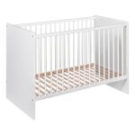 Paula lit b�b� �volutif � barreaux vernis �cologique design moderne blanc 120x60 cm