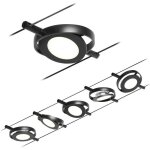 Paulmann 94418 syst�me complet d�clairage sur c�ble led int�gr�e led noir (mat) chrome