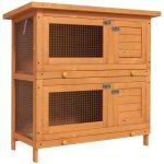 Pawhut - cage à lapin - bois - 90x45x90cm - bois naturel Pawhut - cage à lapin - bois - 90x45x90cm - bois naturel