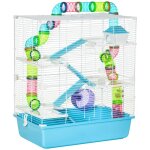 Pawhut grande cage  hamsters 5 niveaux avec tunnels abreuvoir roue maisonnette chelles dim. 59l x 36l ...