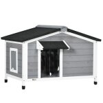 Pawhut niche dextrieur pour chien petite niche pour chien avec toit en asphalte pliable 2 portes fentres ...