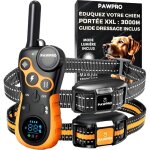 Pawpro collier de dressage pour chiens porte de 3km mode lumire nocturne guide de dressage inclus bip ...