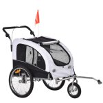 Pawut chien remorque jogging vlo remorque vlo chien remorque blanc + noir 155 x 83 x 108 cm