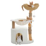 Pawz road arbre � chat moderne 104 cm avec poteaux en poirier naturel panier tiss� xxl grand condo & ...