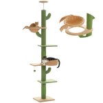 Pawz road arbre  chat du sol au plafond cactus hauteur ajustable poteau griffoir sisal xl hamac suspendu ...