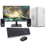 Pc de bureau tour + cran 22 - amd ryzen 5 - ssd 480gb - 16gb + clavier & souris & hp filaires - windows ...