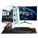 Pc gamer nitropc pack diamond - intel i7 - 12700kf rtx 5060 8go ram 32go m. 2 2tb win11 wifi blanc cran ...