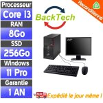 Pc reconditionn - cran 22 intel core i3 - 6100 8go ram ssd 256go windows 11 pro unit centrale pas ...