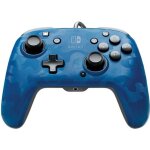 Pdp afterglow manette filaire camouflage bleu pour nintendo switch - licence officielle