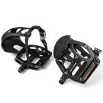 Pédales plates vélo avec clips d?orteils 9 / 16 cnc roulements scellés vtt spinning route confort & durabilité ... Pédales plates vélo avec clips d?orteils 9 / 16 cnc roulements scellés vtt spinning route confort & durabilité ...