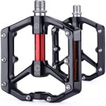 Pédales de vélo - non spécifié - aluminium - noir / rouge - amovibles - adulte Pédales de vélo - non spécifié - aluminium - noir / rouge - amovibles - adulte