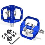Pdales de vlo pour shimano spd 9 / 16 matriau aluminium type pdales automatiques en aluminium bleu ...