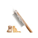Peigne en bois pour chats chiens et lapins - outil de toilettage professionnel pour poils longs et courts ...