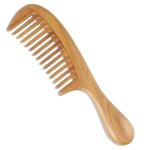 Peigne en bois de santal vert naturel fait main ? antistatique parfum dmlant  dents larges (1 paquet)o ...