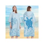 Peignoir de bain capuche fermeture clair en microfibre doux schage rapide pour couple parent - enfant ...