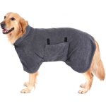 Peignoir de bain pour chien - super absorbant - microfibre - s�chage rapide - gris - taille l �tiquette ...