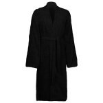 Peignoir de bain en coton - vidaxl - noir - xl - extra doux - ceinture ajustable - usage int�rieur - ...