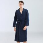 Peignoir de bain gaufr ecelen pour homme printemps et t absorbant et  schage rapide bleu marine