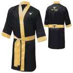 Peignoir de boxe - mytra fusion - satin - manches longues - respirant - noir