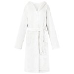 Peignoir � capuche en flanelle - vidaxl - blanc - 140x136 cm - capuche extra chaude - poches pratiques ...