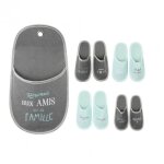Porte - chaussons - ac - dco - 4 paires - polyester - gris - intrieur