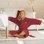 Peignoir enfant  capuche brod 100% coton, harry potter red