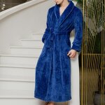 Peignoir homme avec capuche coton velours chaud - robe de chambre homme peignoir de bain homme eponge ...