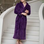 Peignoir homme eponge avec capuche coton velours chaud - robe de chambre homme peignoir de bain homme ...