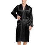 Peignoir kimono en satin pour homme peignoir long lger en soie avec ceinture tailles s xxl label