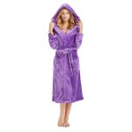 Peignoir polaire femme avec capuche peignoir en peluche douce pour femme long peignoir moelleux et mignon ...