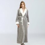 Peignoir polaire femme - pzcc - l - doux - avec poches - hiver gris