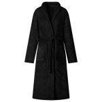 Peignoir - vidaxl - robe de bain sans capuche - noir - xxl - flanelle douce
