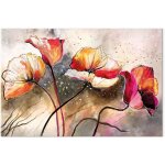Peinte � la main de peinture � lhuile artistique fleurs coquelicots nature plantes 60x80cm sans cadre ...