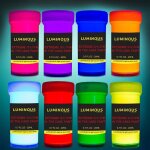Peinture acrylique pain luminous uv body painting - set de pots de fleurs 8 x 20 ml 07 fl oz - black ...