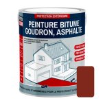 Peinture bitume r�sine sol enrob� bitumeux asphalte goudron 2. 5 litres brun rouge (ral 040 30 40)