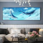Peinture d�corative pour salon affiches de baleine impression sur toile d�coration de maison moderne ...