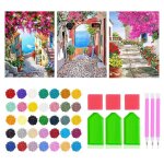 Peinture diamond painting adulte 3 pi�ces 5d stitch diamond painting fleurs et arbres diamant kit d�coration ...