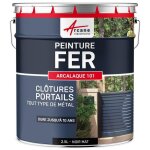 Peinture mtal et fer pour : portail grille garde corps : arcalaque 101 - - 25 l noir mat - ral 9005