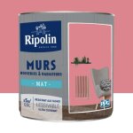 Peinture murs boiseries radiateurs ripolin mat rose hibiscus 05 l