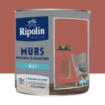 Peinture murs boiseries radiateurs ripolin mat rouge chianti 05 l