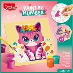 Peinture au numro - maped creativ - chat et lapin - 20x20 cm - activit crative - ds 7 ans