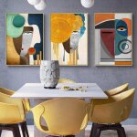 Peinture sur toile géométrique abstraite affiche dart contemporain visage imprimé tableau dart mural ... Peinture sur toile géométrique abstraite affiche dart contemporain visage imprimé tableau dart mural ...