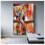 Peinture sur toile moderne pour femme affiche dart mural chambre de fille art minimaliste abstrait 70 ...