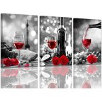 Peinture sur toile mural vin rouge et verre  vin restaurant photos pour salon affiche dcor  la maison ...