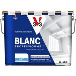 Peinture v33 blanche mur et plafond mat 5l - blanc professionnel haute couvrance