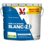 V33 peinture satin�e 2 en 1 blanc 12 l ? mur & plafond monocouche lavable