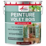 Peinture volet bois extrieur - laque effet tendu longue dure 2. 5 l - rouge basque - proche ral 3011 ...